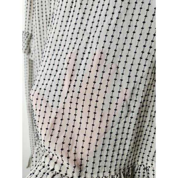 AllSaints Evia Embroidered Ruffle Trim Long Sleeve Top‎ Small - Picture 7 of 7